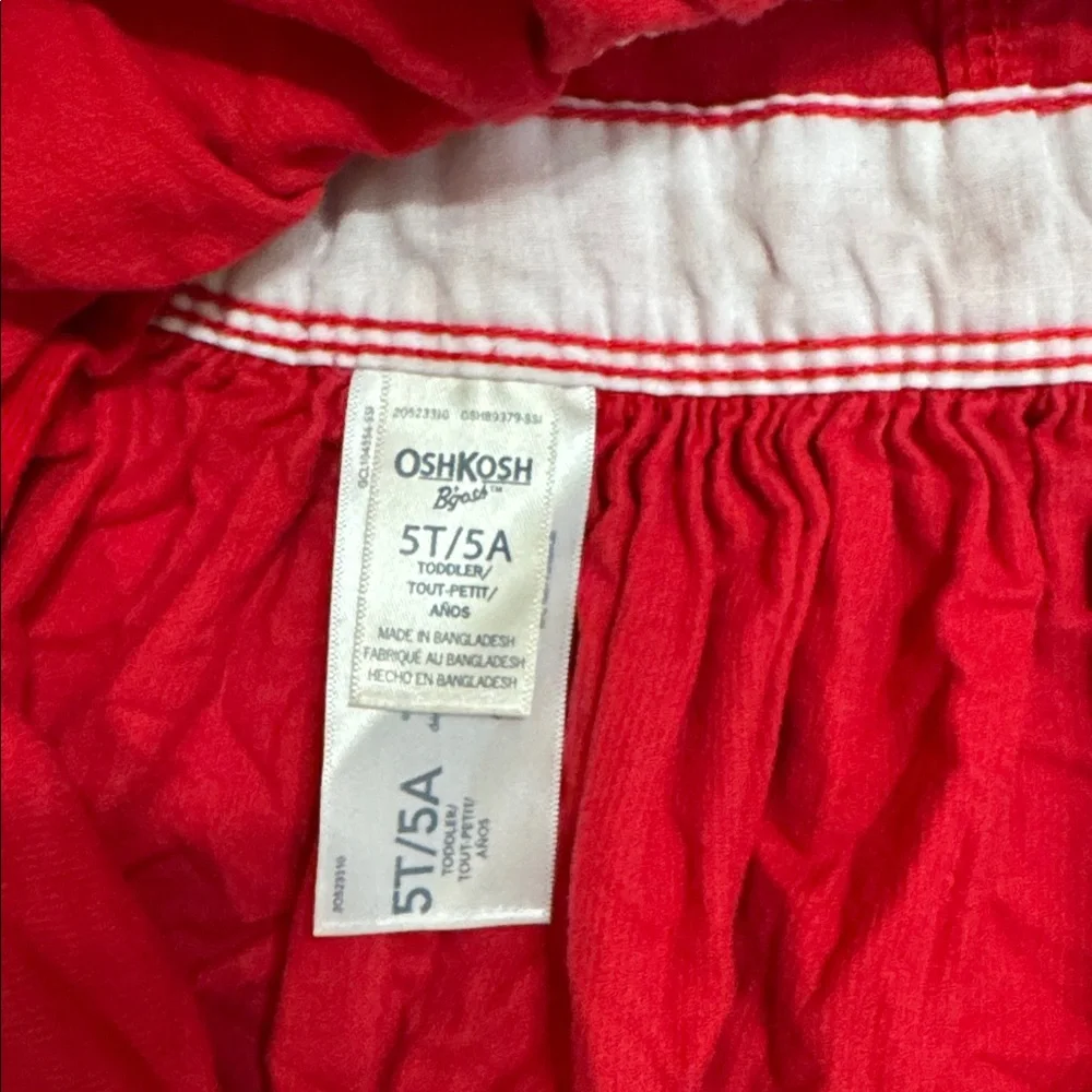 OshKosh B'gosh Red Corduroy Jumper Dress Girls 5T Pinafore Overall Dress